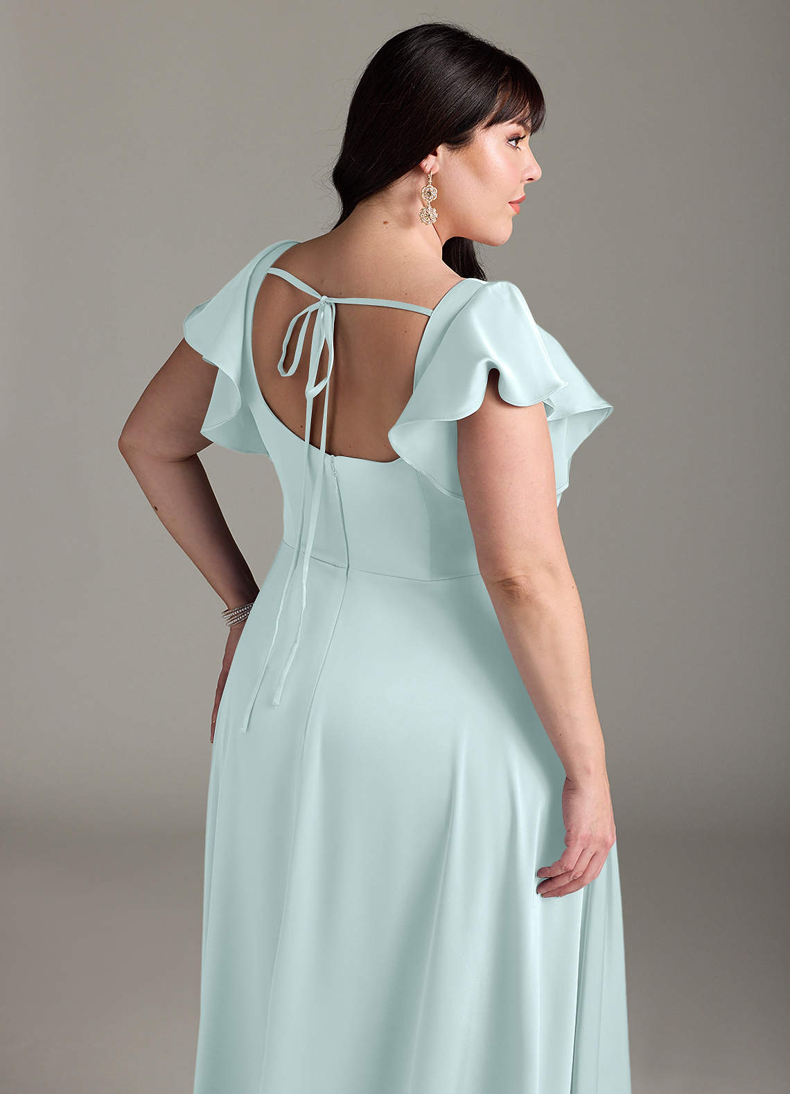 green emerald velvet dress Zapaka Women Sea Glass Bridesmaid Dress Mermaid Halter Wedding Party Dress, Grass Green / US18W