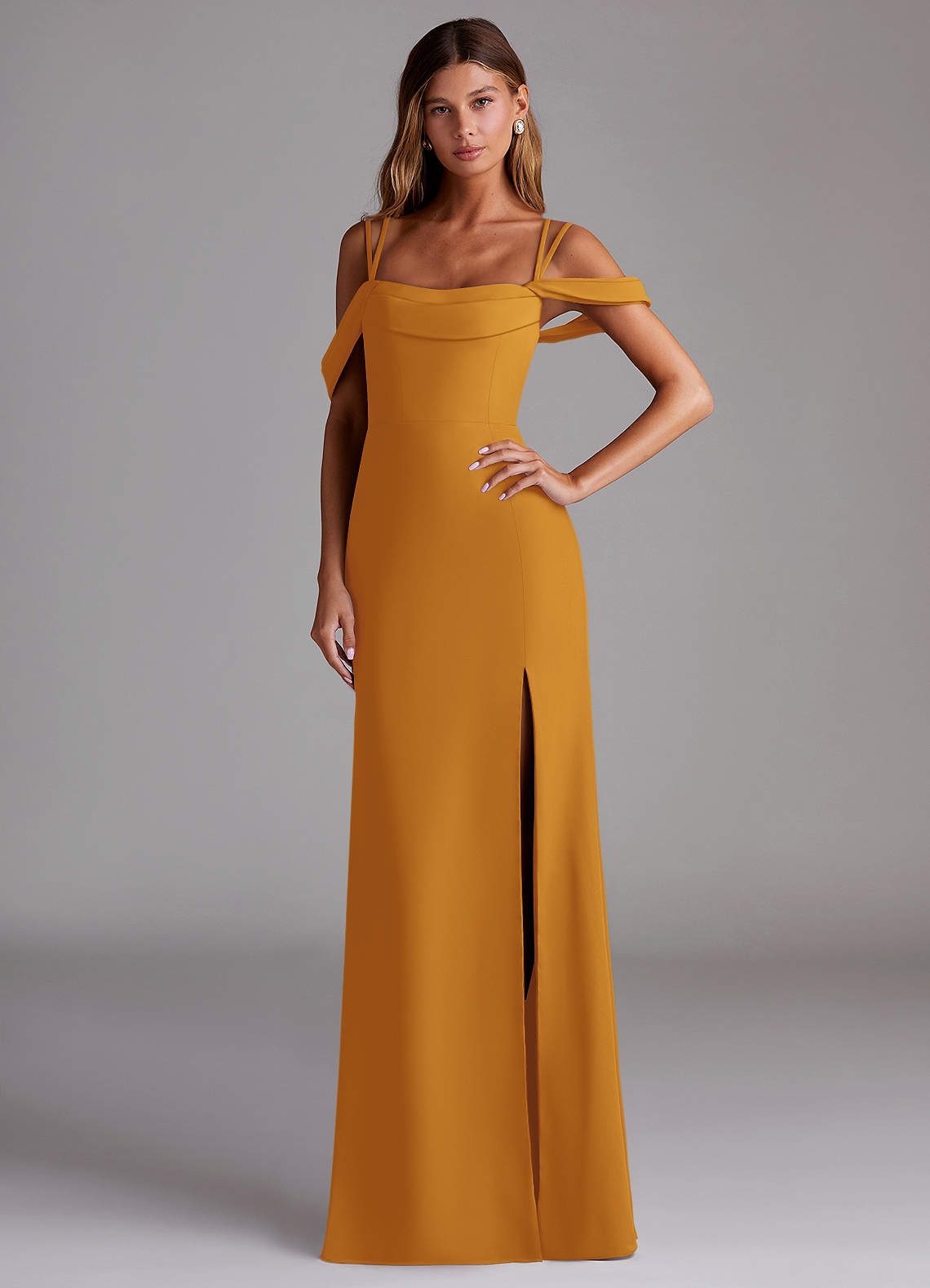 gold tone bridesmaid dresses Grace Loves Lace Silky Satin Midi Gold