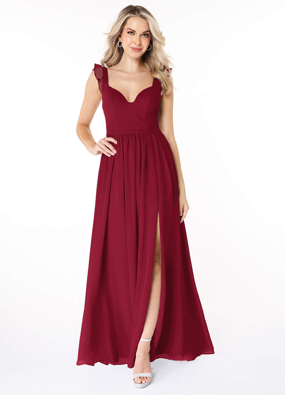 Burgundy Azazie Stassie Bridesmaid Dresses | Azazie