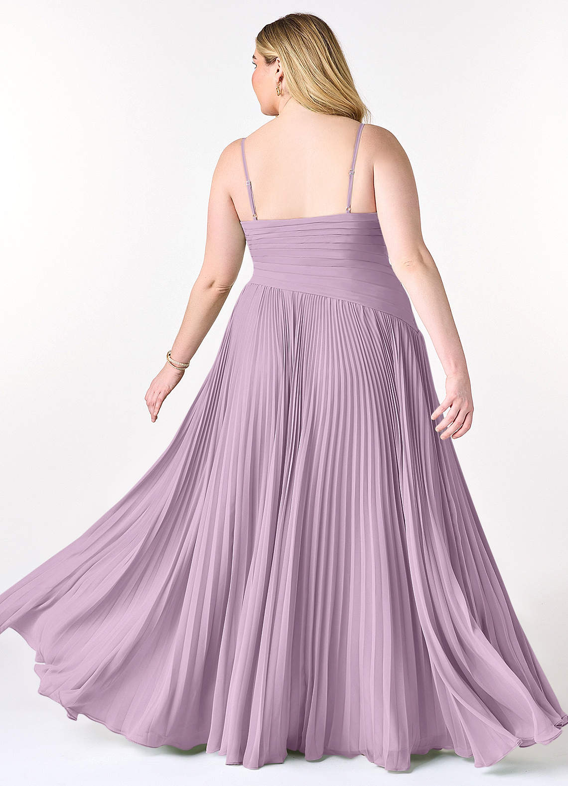 A-Line V-Neck Pleated Chiffon Bridesmaid Dress in Wisteria main image 0