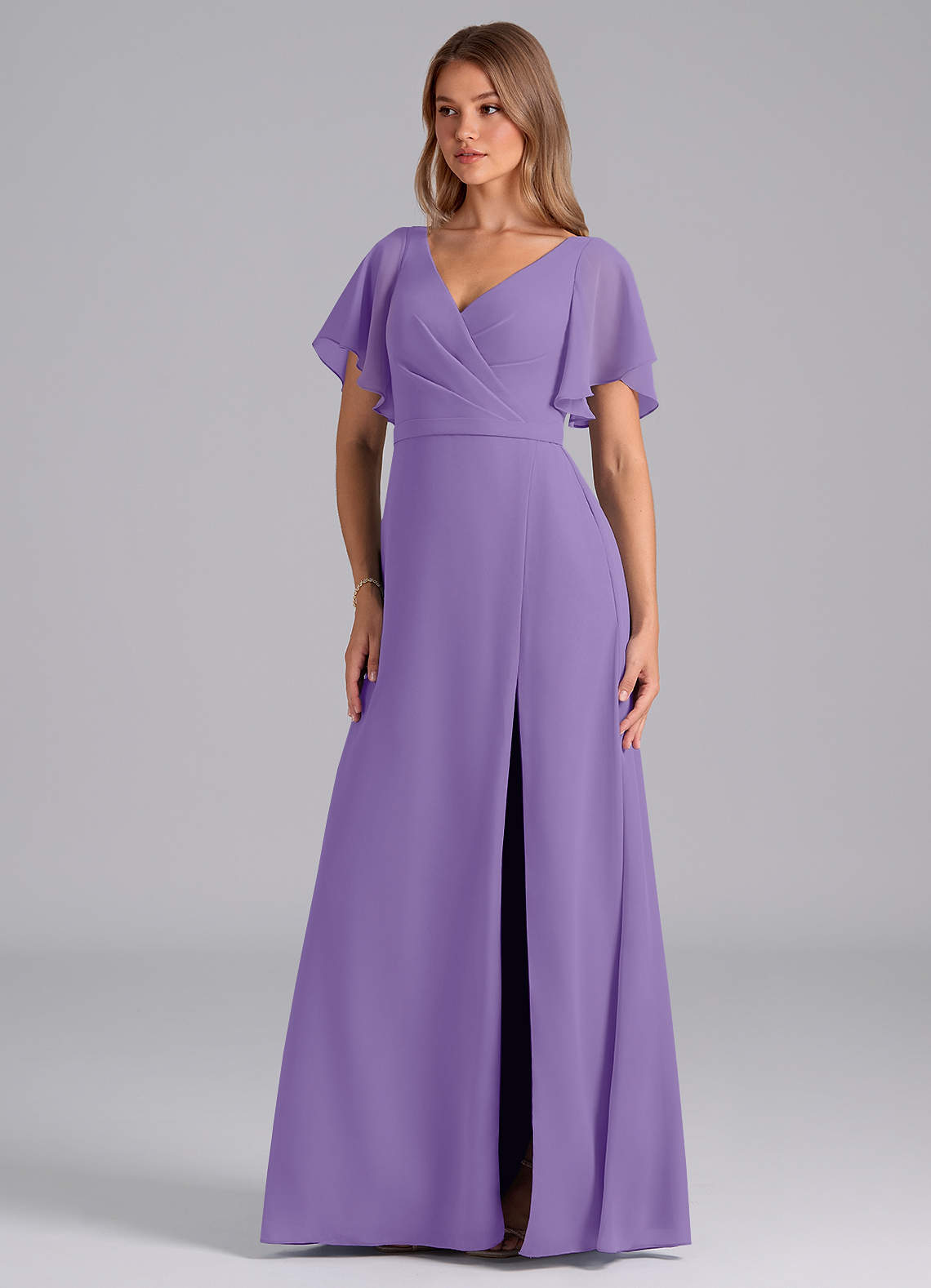 Azazie Ambrosia Bridesmaid Dresses Tahiti A-Line Pleated Chiffon Dress image1