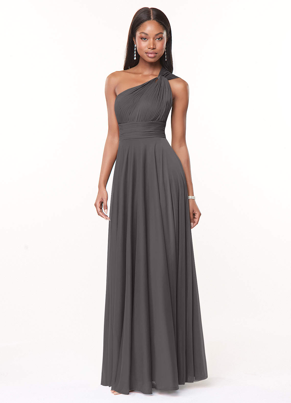 Steel grey 2024 bridesmaid dresses