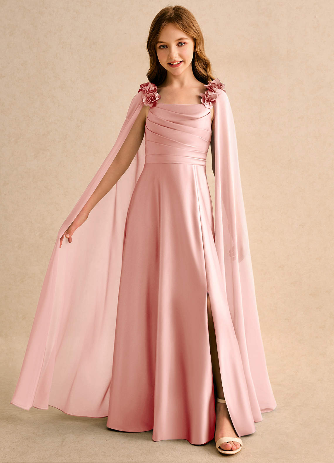 girly formal dresses Little Girls Formal Dresses Ruffle Hand Mand Flower in the Train with Bow Girl's Pageant Dresses