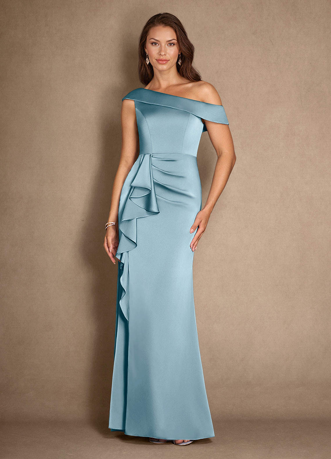 moody formal dress New Mermaid Ruffles Beads Appliques Sheer Tulle Prom Dresses Summer Lo –  Ballbella main image 1