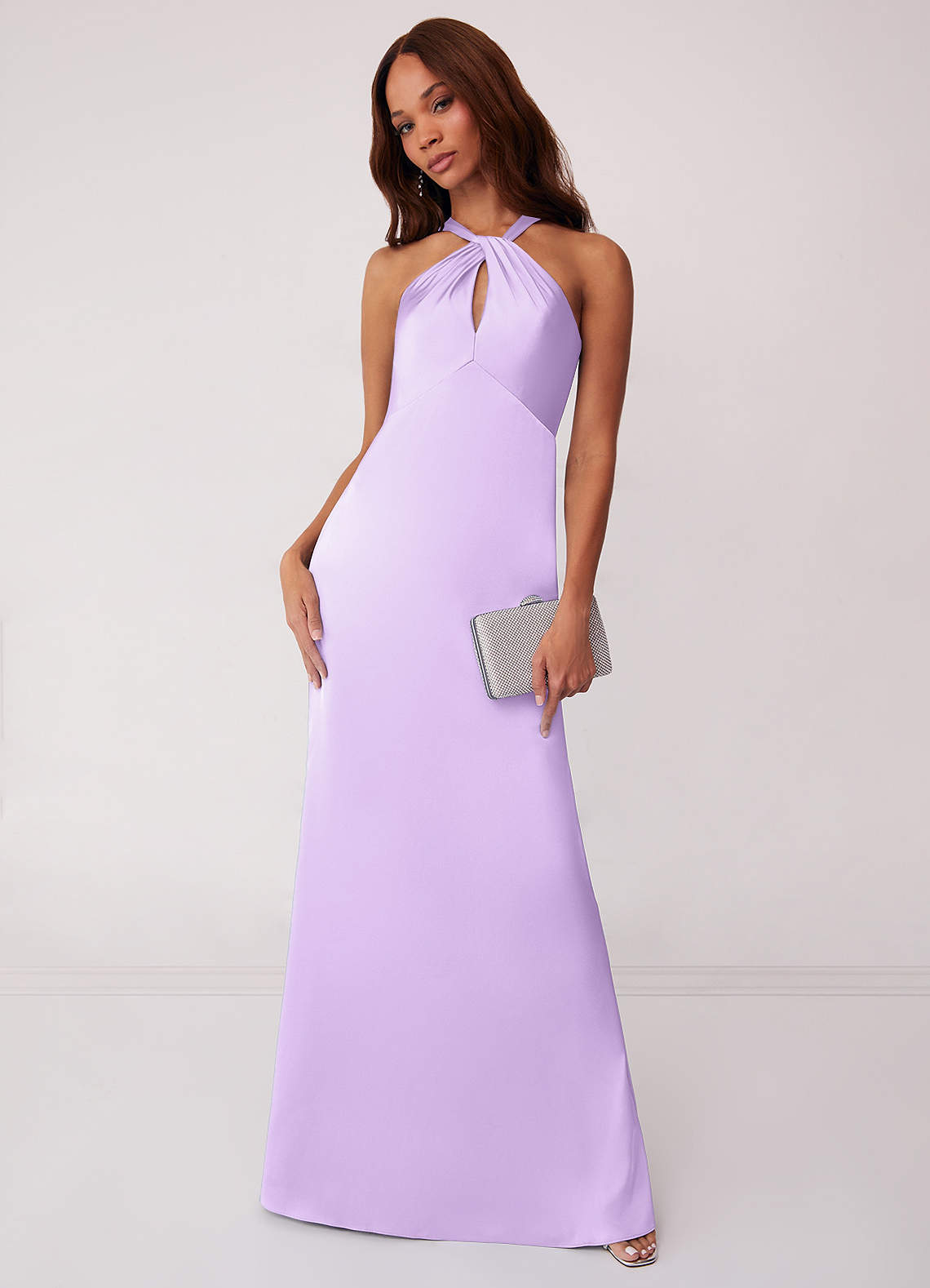 Barbie ♥ Azazie Bridesmaid Dresses Lilac Sheath Stretch Satin Dress image1