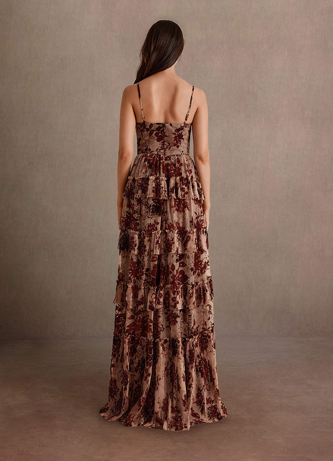 Cammy Burnt Orange Ruffle Maxi Dress Ready to Ship | Azazie