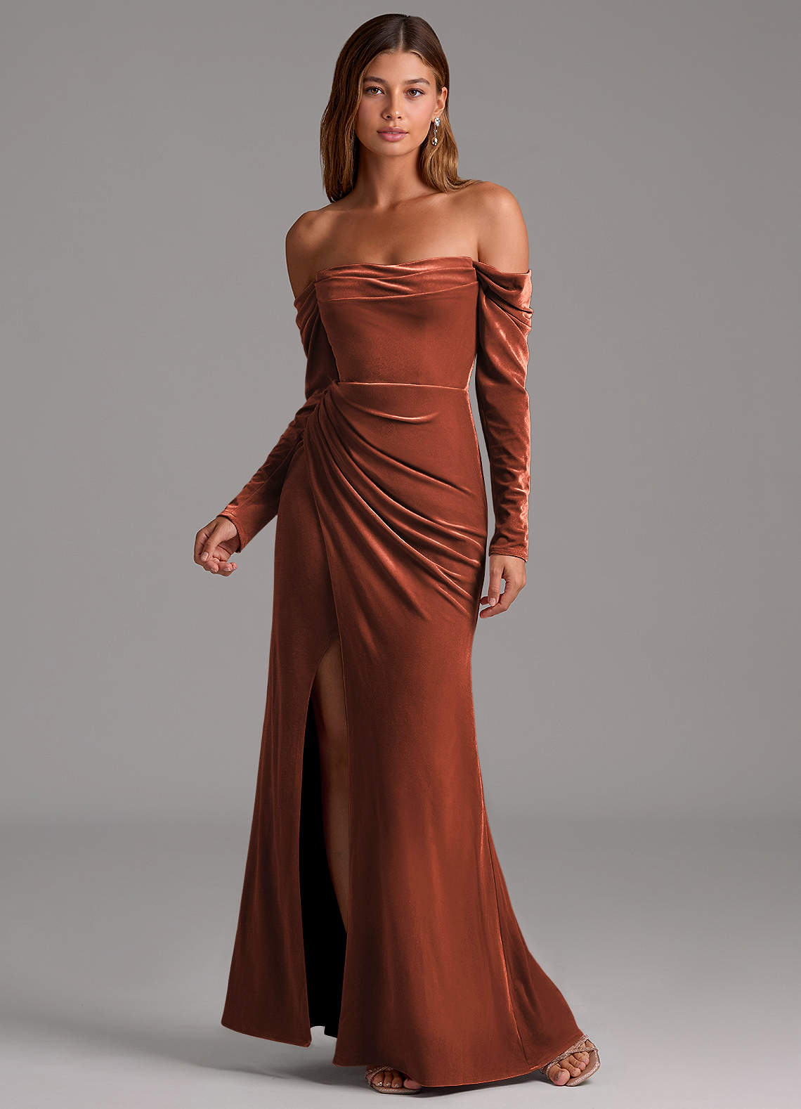 chocolate brown casual dresses Giovanna Linen Maxi Dress a swingy silhouette Ladivine CD387 Elegantly Draped Sustainable_fashion Size:8 US - 38 EU