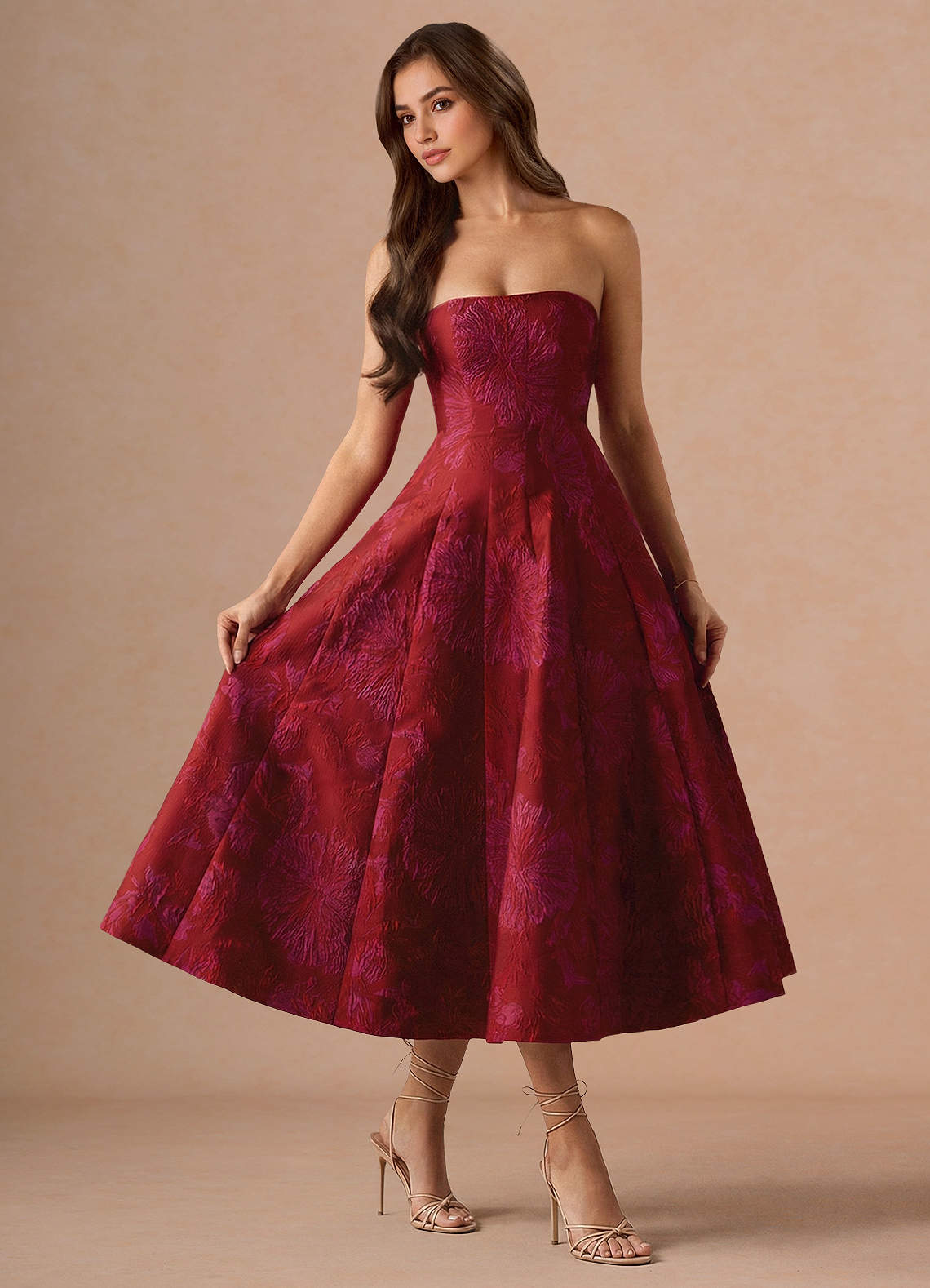 Mimmy Red Hot Pink Midi Dress Ready to Ship | Azazie