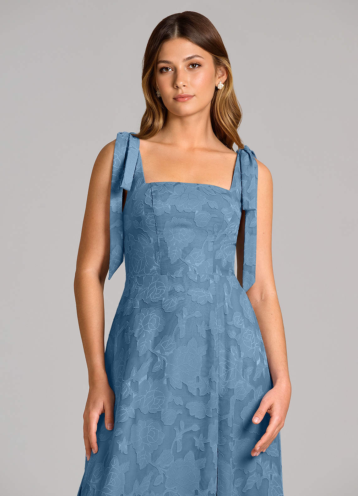 Azazie Debra Morsiusneito Mekot A-linja taskuilla Floral Burnout Lattian pituus Mekko image1