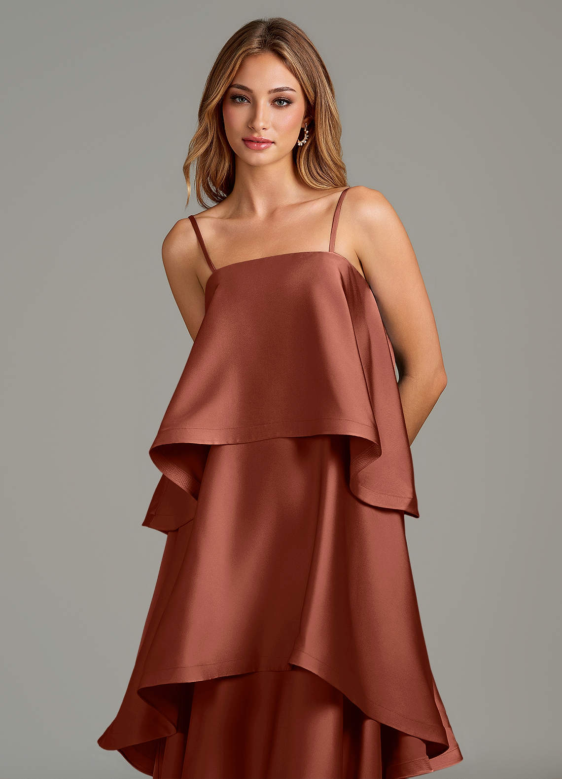 bridesmaid dresses azalea Azazie Auburn Stretch Satin length chiffon skirt SCH007474_R_L Blue Adult Octopus Costume Color:Honeycomb