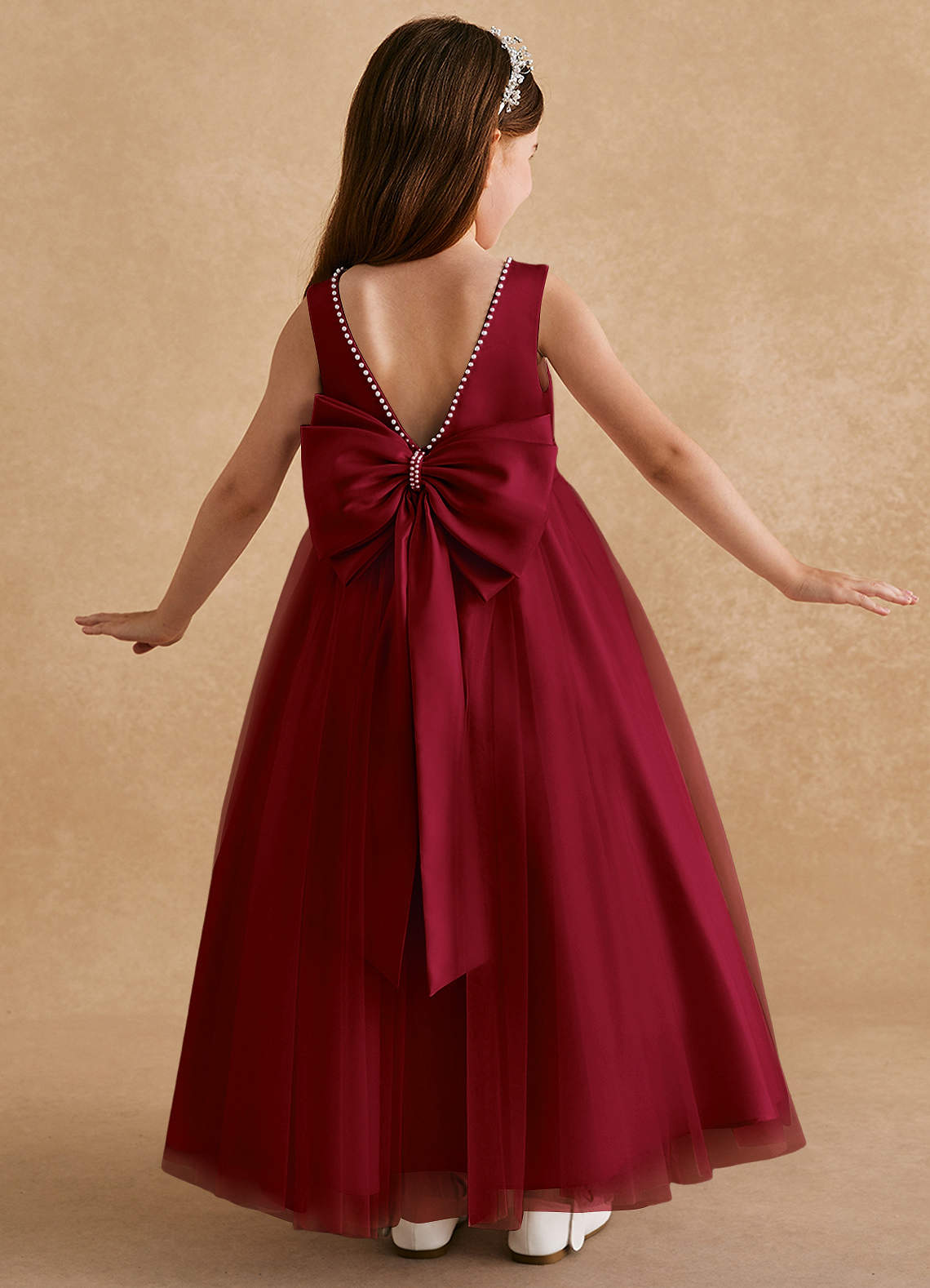 Tulle Bateau Beading Red Long A-line Prom Dress Tulle Bateau Beading Red Long A-line Prom Dress