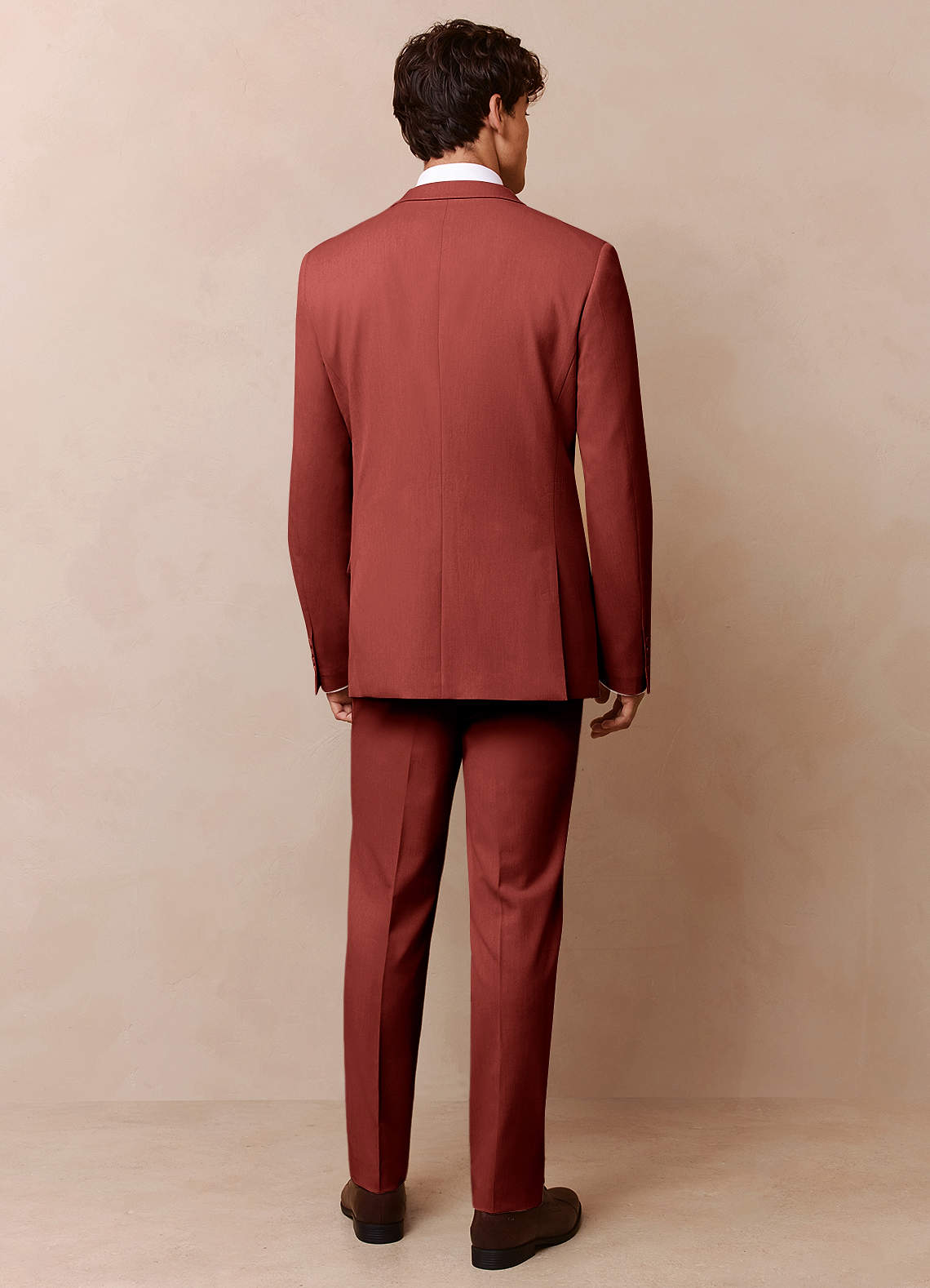 front James Terracotta Structured Stretch Suit Jacket