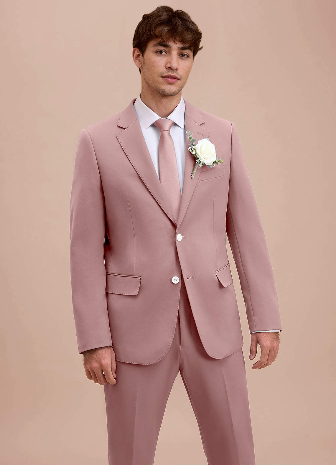 front Ethan Dusty Rose Refined Weave Suit Jacket