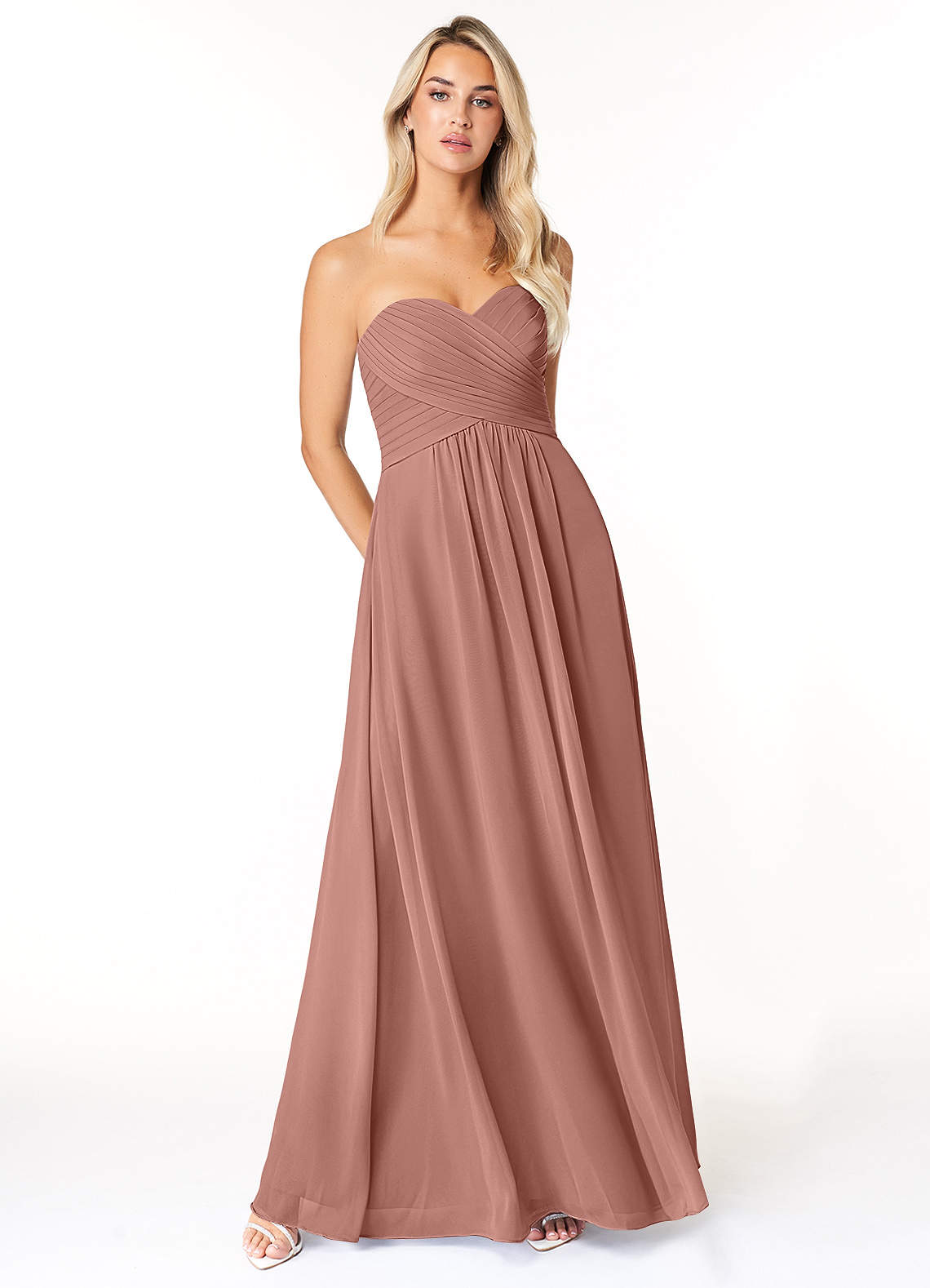 Azazie Yazmin Bridesmaid Dresses Cedar Rose A-Line Sweetheart Neckline Chiffon Convertible Dress image1