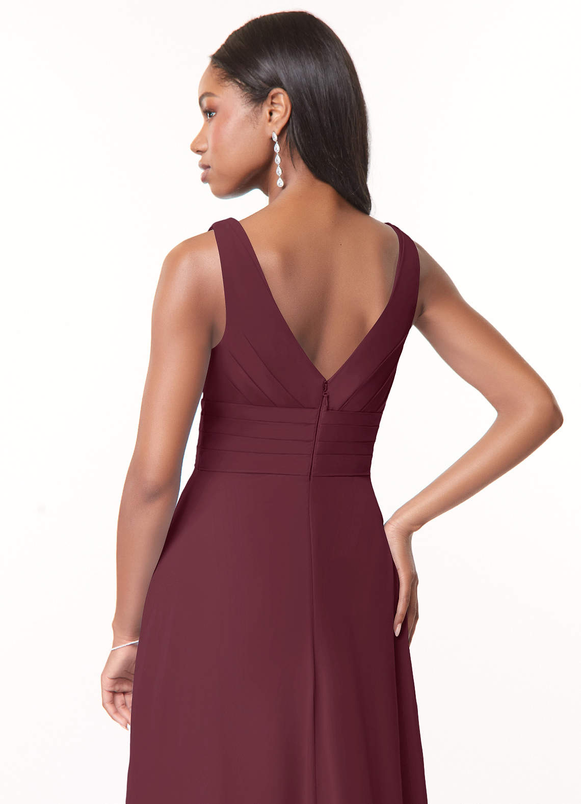Azazie Julianna Ready to Ship Cabernet Chiffon Bridesmaid Dresses | Azazie
