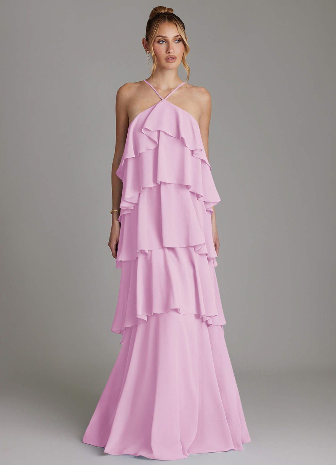 Azazie Deena Candy Pink Chiffon Bridesmaid Dresses | Azazie