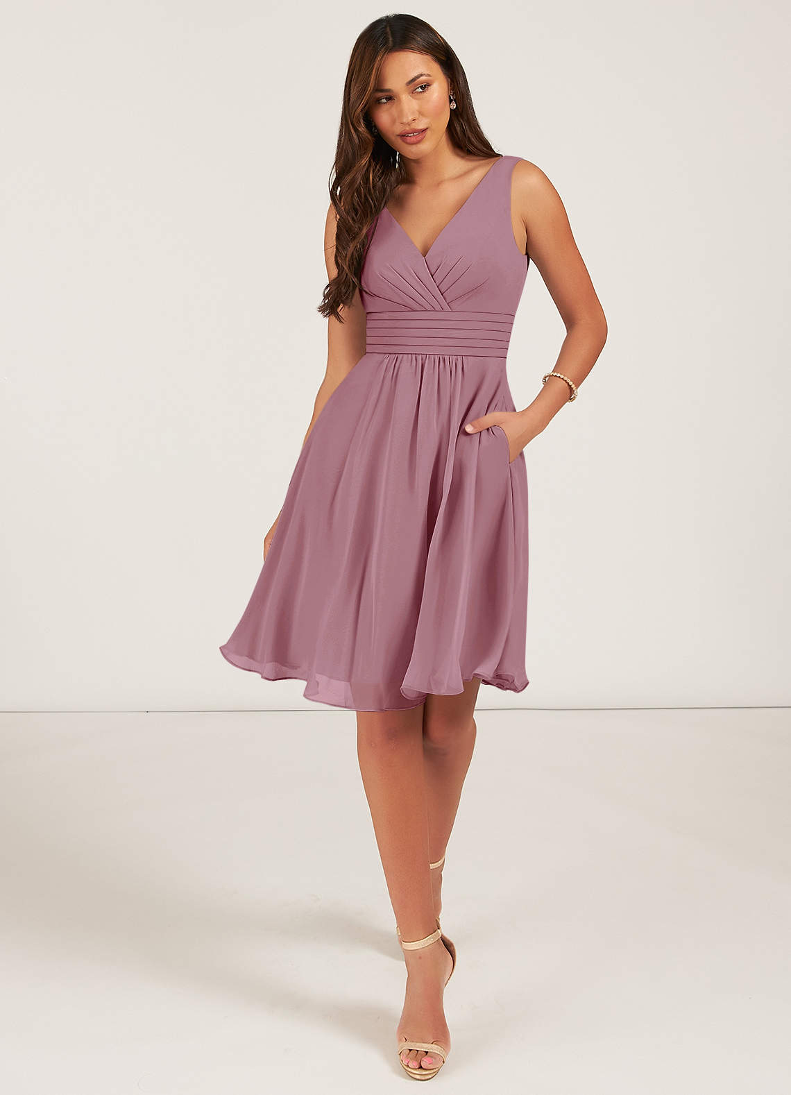 Azazie vintage clearance mauve dress