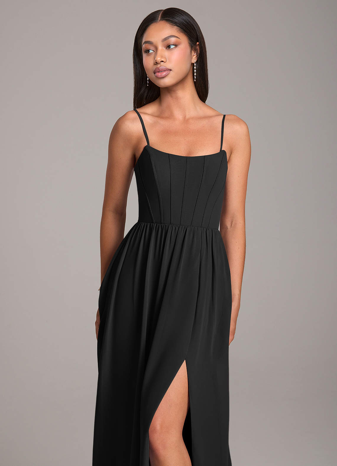 Azazie Kailee Black Chiffon Bridesmaid Dresses | Azazie Azazie Kailee Black Chiffon Bridesmaid Dresses | Azazie