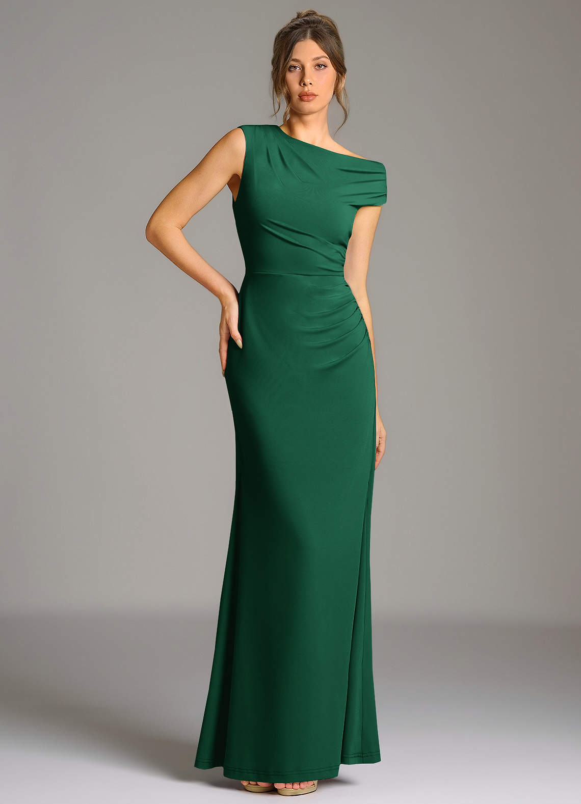 emerald jersey dress Prom Dress Style #32884