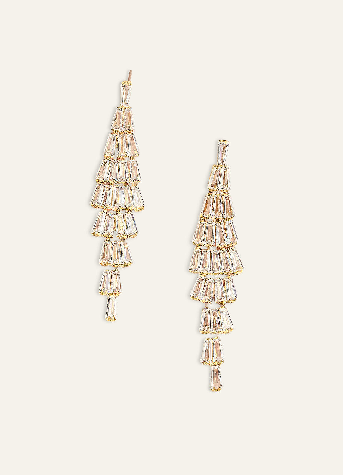 front Pendientes colgantes con borlas de circonitas