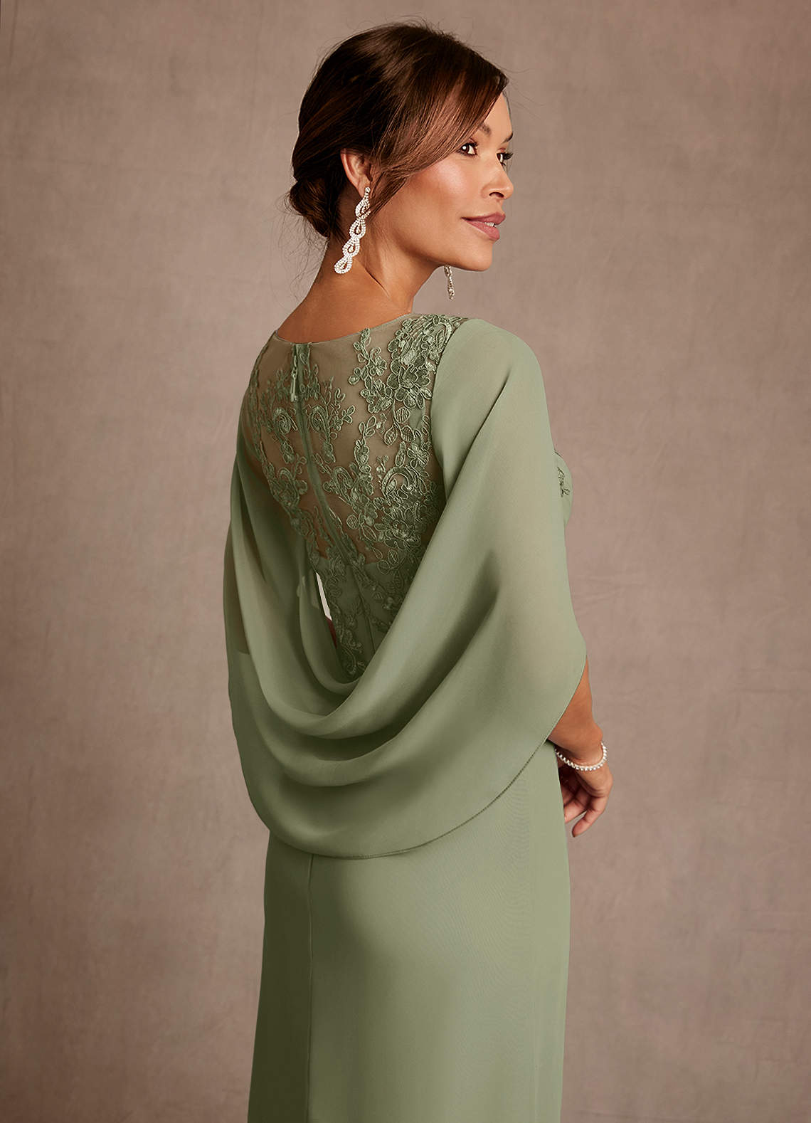 Azazie Forums Mother of the Bride Dresses Pistachio A-Line Lace Dress image4