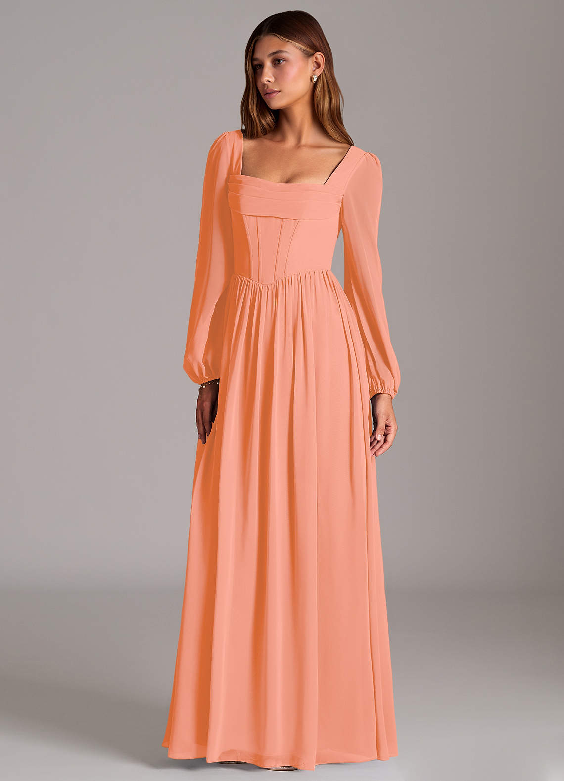 Azazie Maree Bridesmaid Dresses Sunset A-Line Corset Chiffon Dress image1