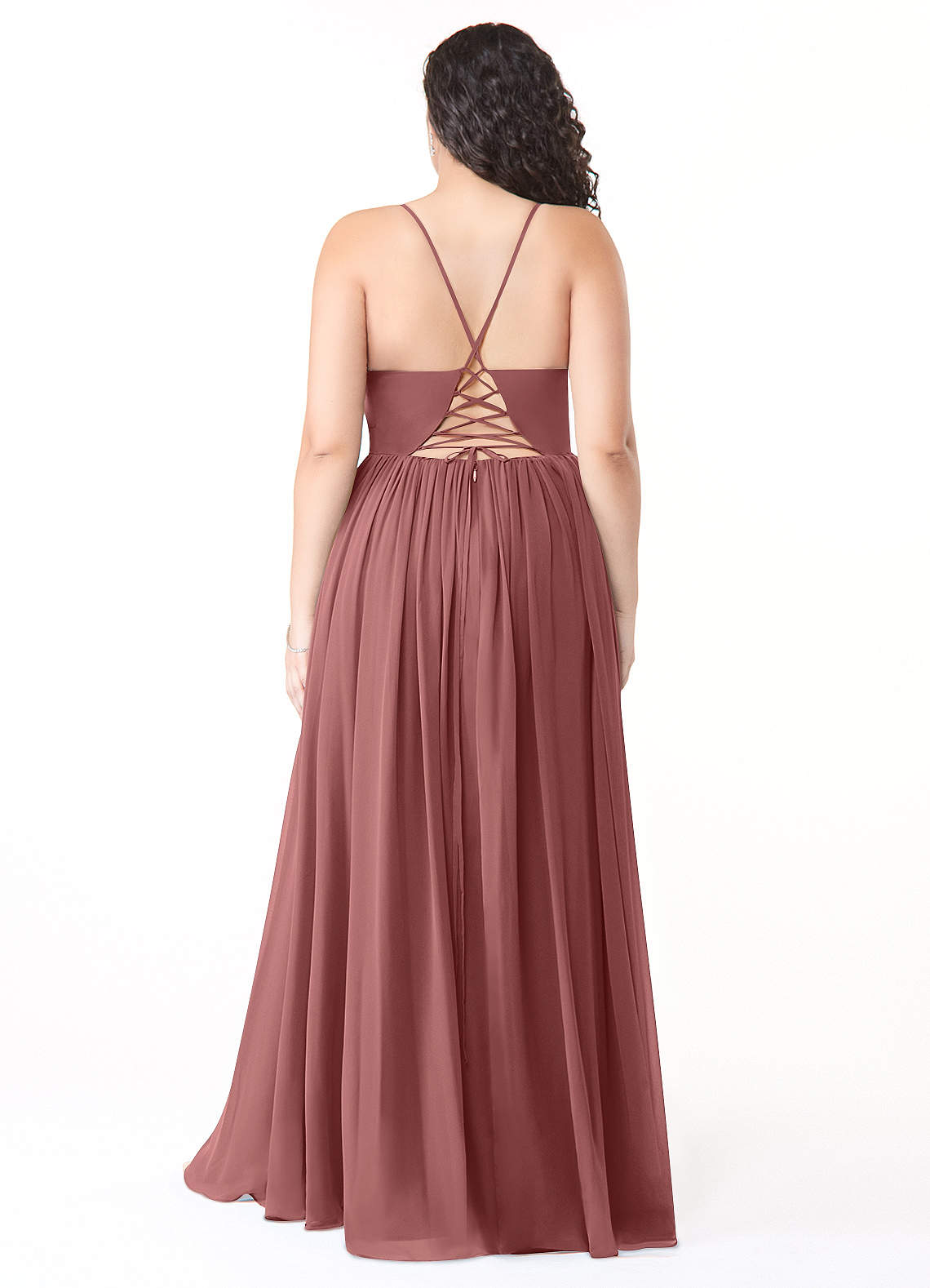 Azazie Aaida Jurken voor bruidsmeisjes Jurk van Chiffon met A-Lijn Korset Amethist image7