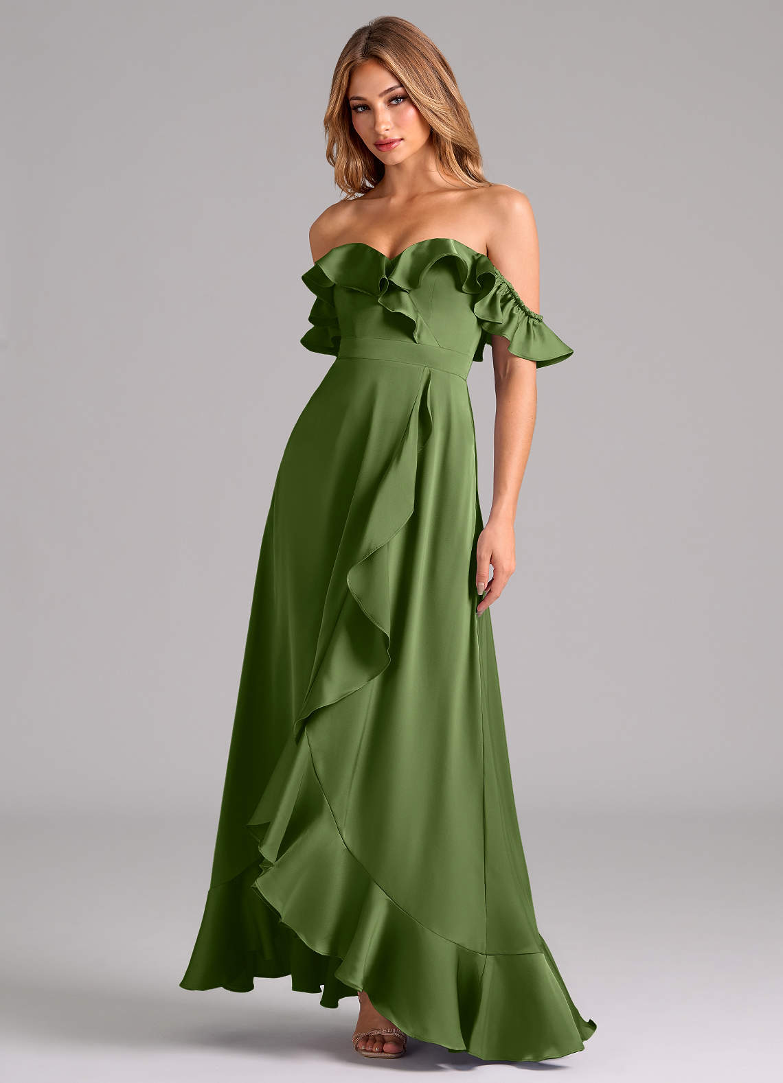 green emerald velvet dress Juniper Dress Satin Olive