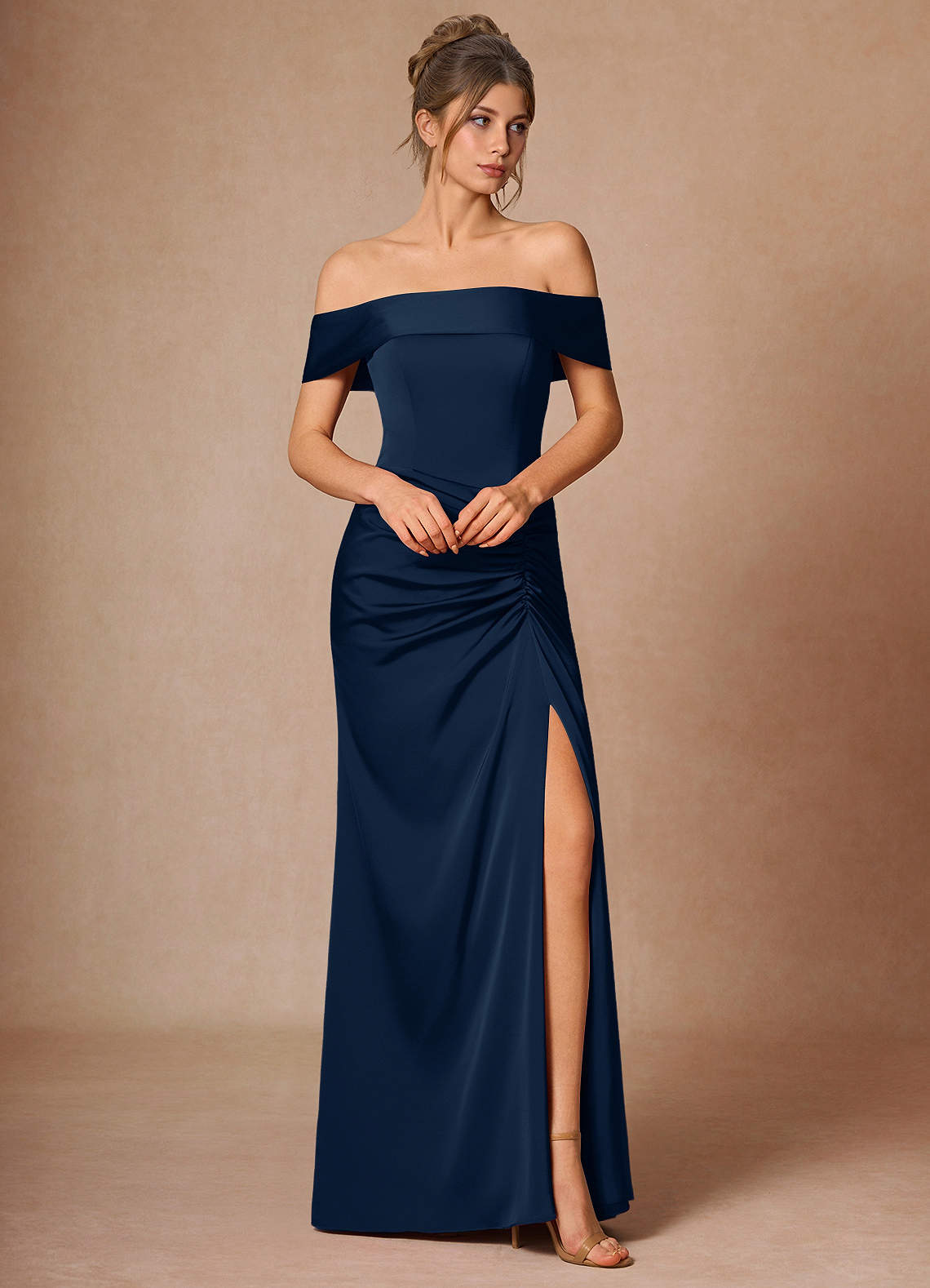 navy blue maxi evening dress Kendall Navy Contrast Maxi Dress - US 0
