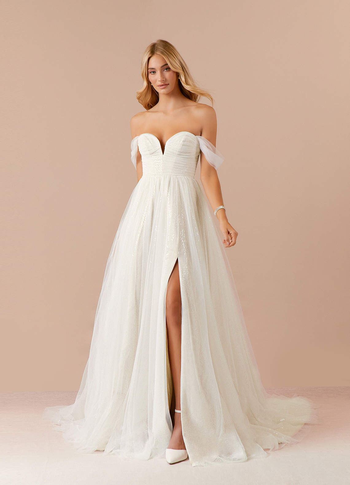 High Low A Line Bow Tulle Strapless Wedding Dress High Low A Line Bow Tulle Strapless Wedding Dress