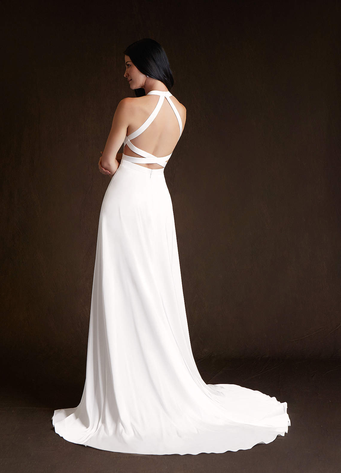 Azazie Sian Häämekot A-linja Sivuhalkio Joustava satiini Lakaisujuna Pukeutua image3