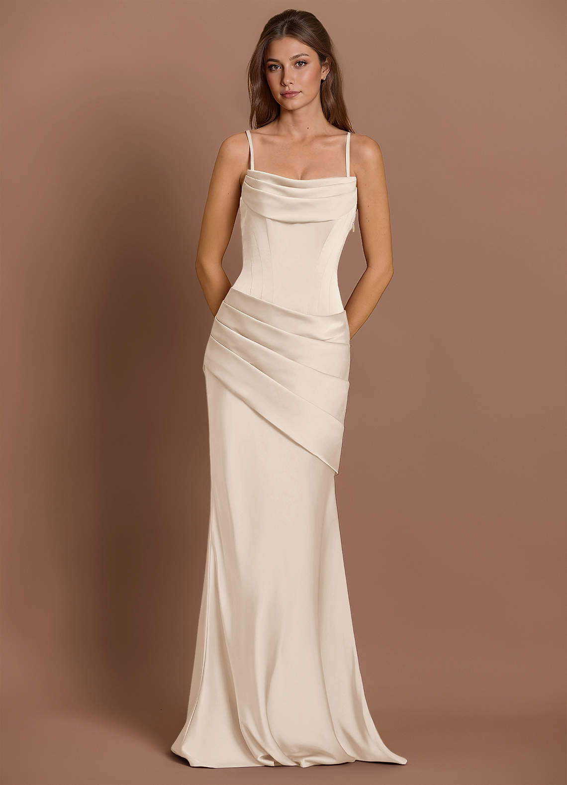 green emerald velvet dress Zapaka Women Ivory Lace Engagement Dress A Line Deep V-Neck Maxi Rehearsal Dinner Dress, Ivory / US8 main image 1