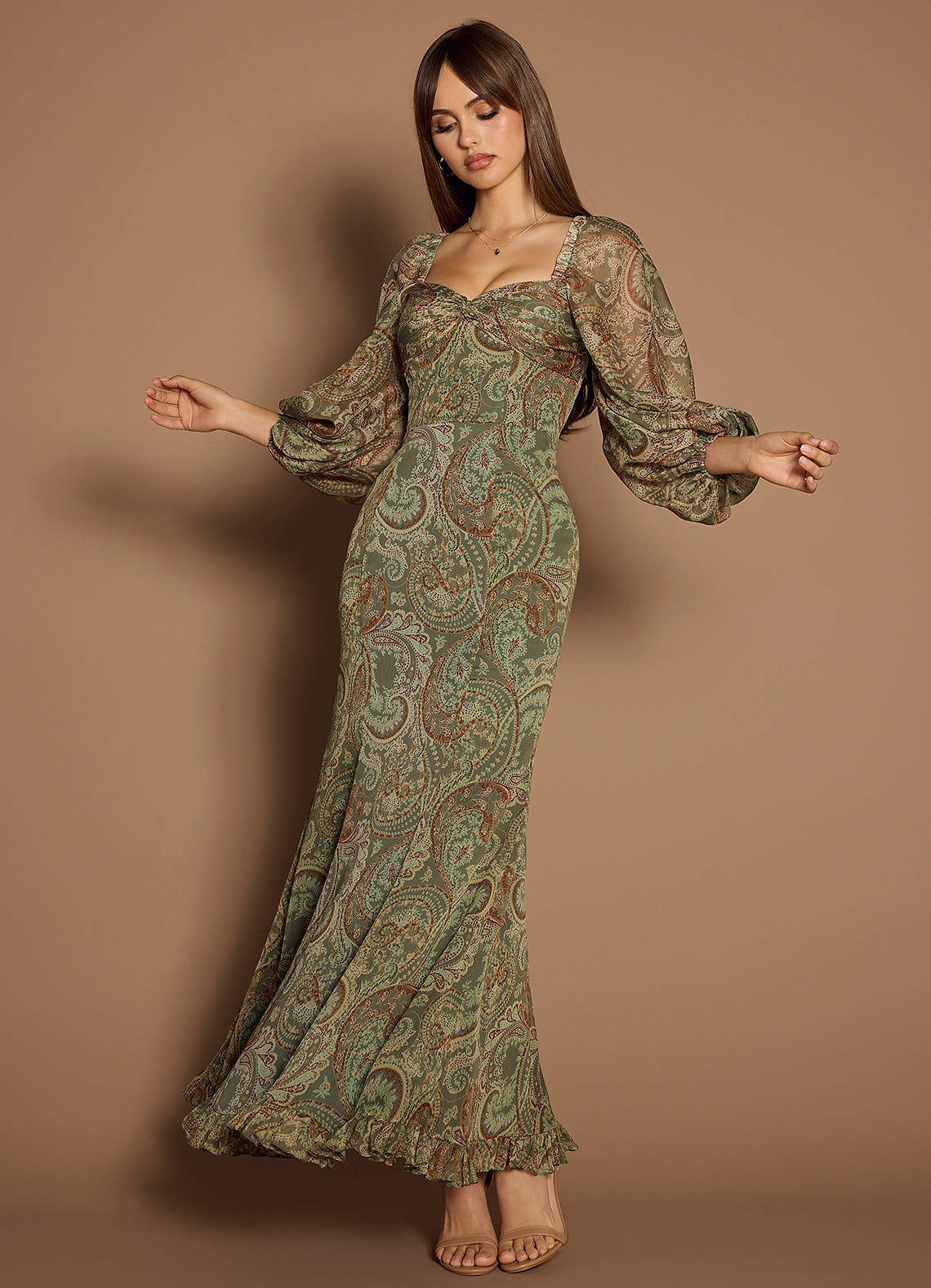 Rina Sage Paisley Maxi Dress | Azazie UK