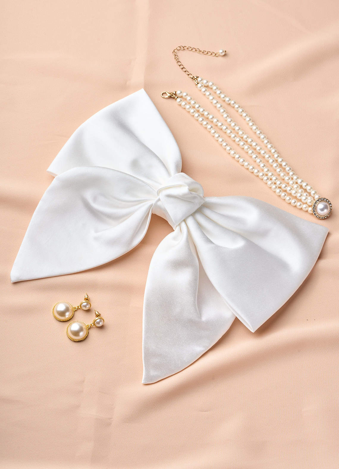 front Set di fermagli per capelli con fiocco per gioielli da sposa