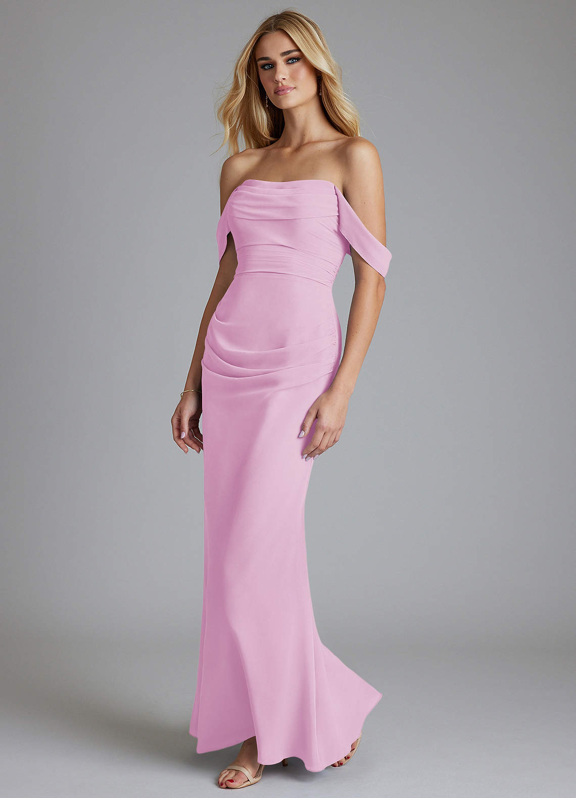sachin and babi light blue dress Azazie Luiza Candy Pink Chiffon Bridesmaid Dresses