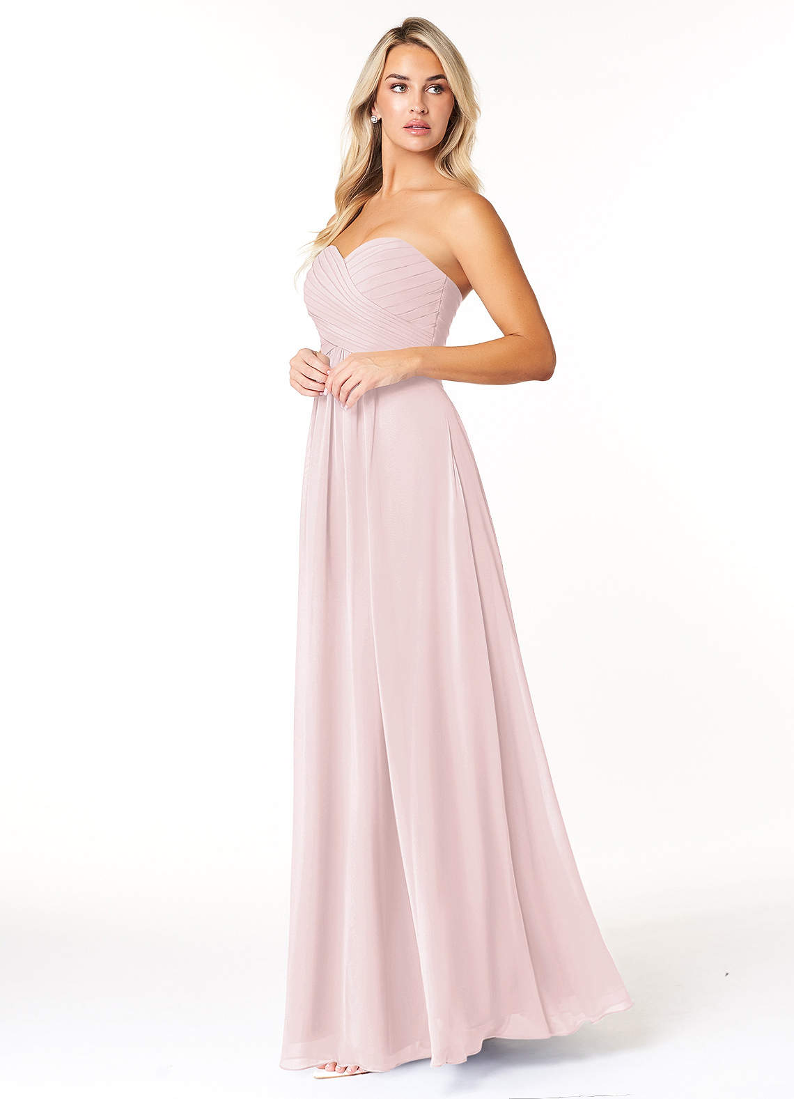 Azazie Yazmin Bridesmaid Dresses A-Line Sweetheart Neckline Chiffon Floor-Length Dress image1