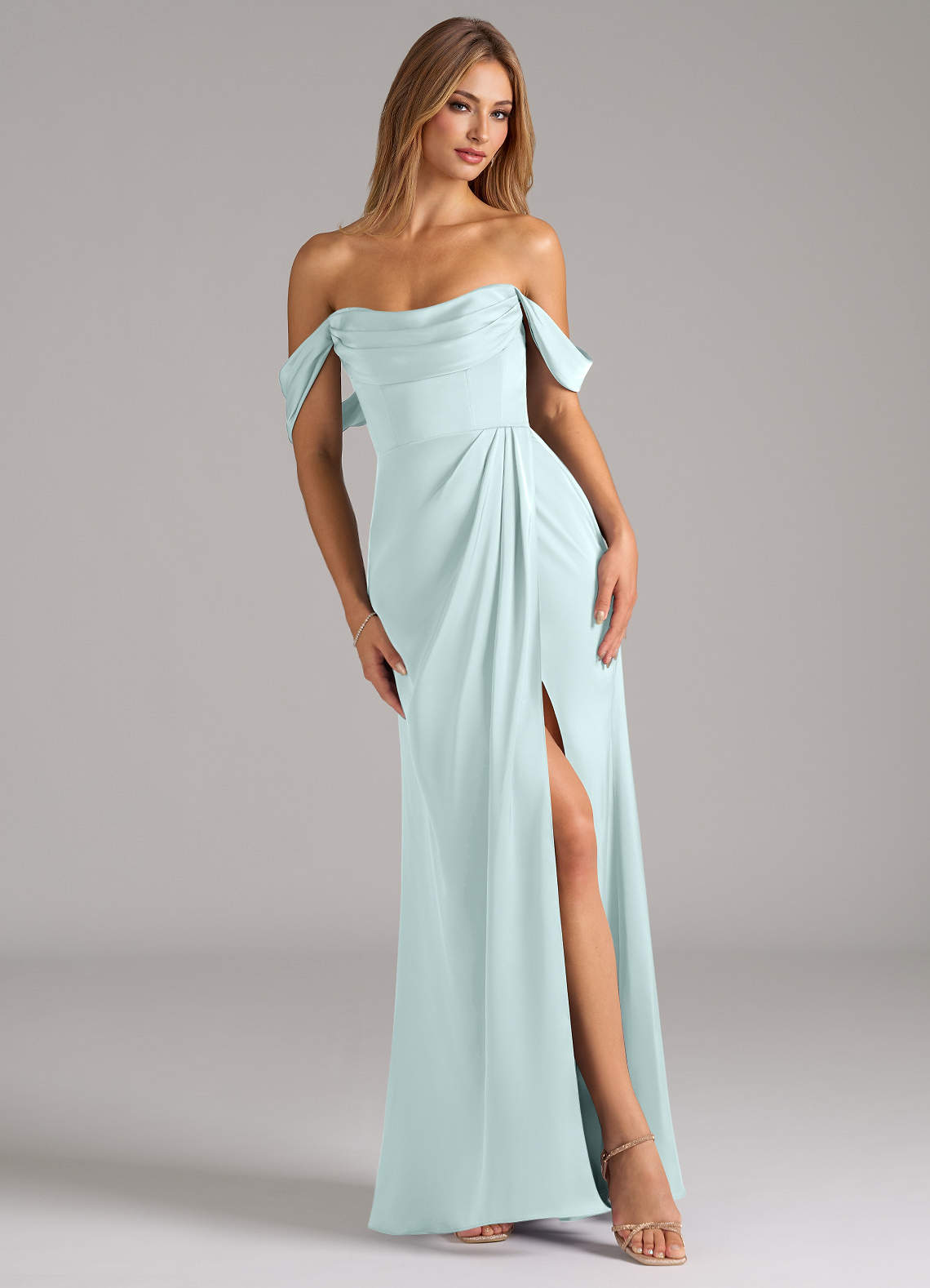 teal mermaid bridesmaid dresses Mismatched Teal Green Side-slit Mermaid Long Bridesmaid Dress, BD3238 –  SposaBridal main image 1