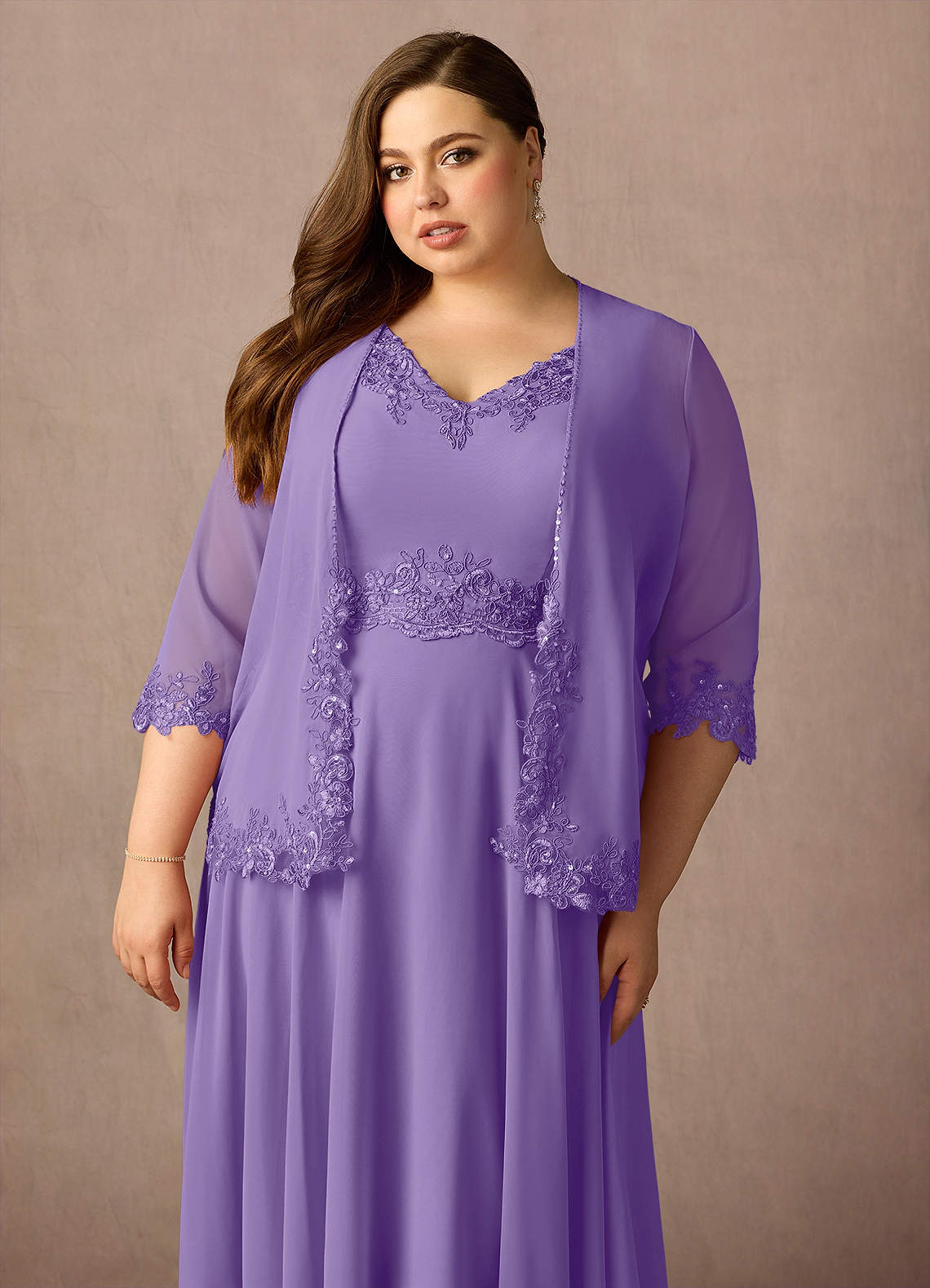 Azazie Devana Abiti per la Madre della Sposa Abito A-Line in Chiffon Lustrini Tahiti image7