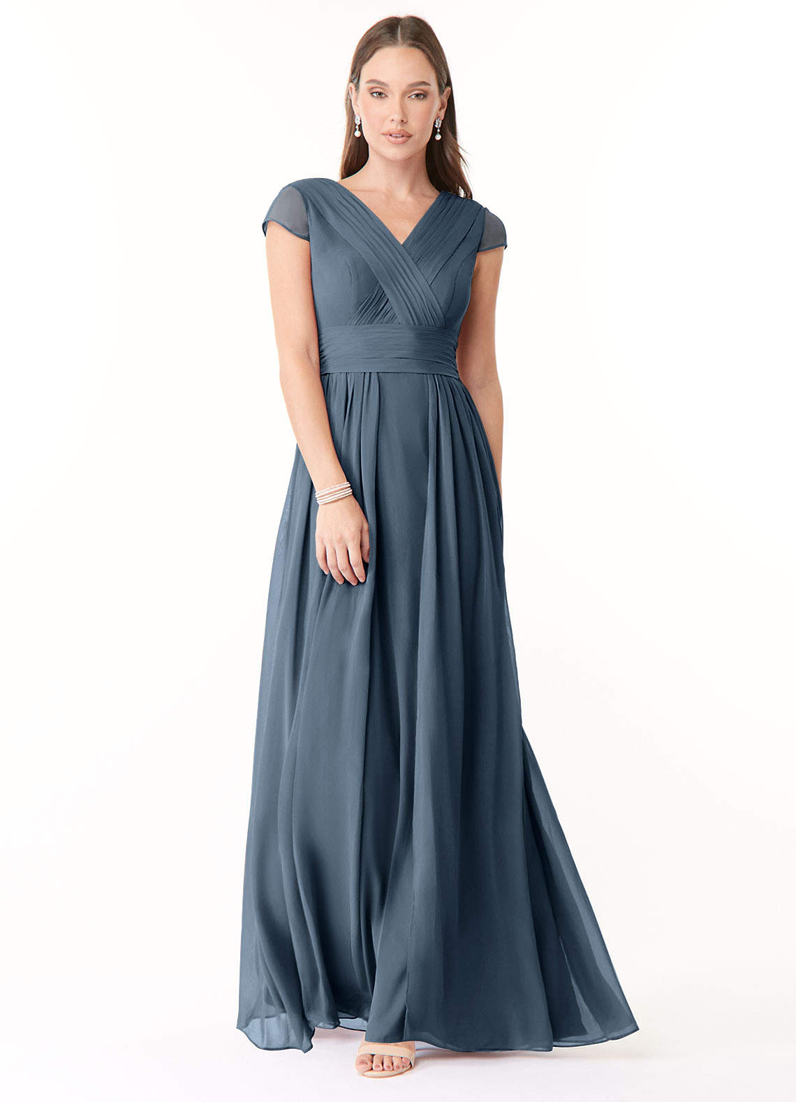 Azazie Organa Bridesmaid Dresses Neptune A-Line Pleated Chiffon Dress image1