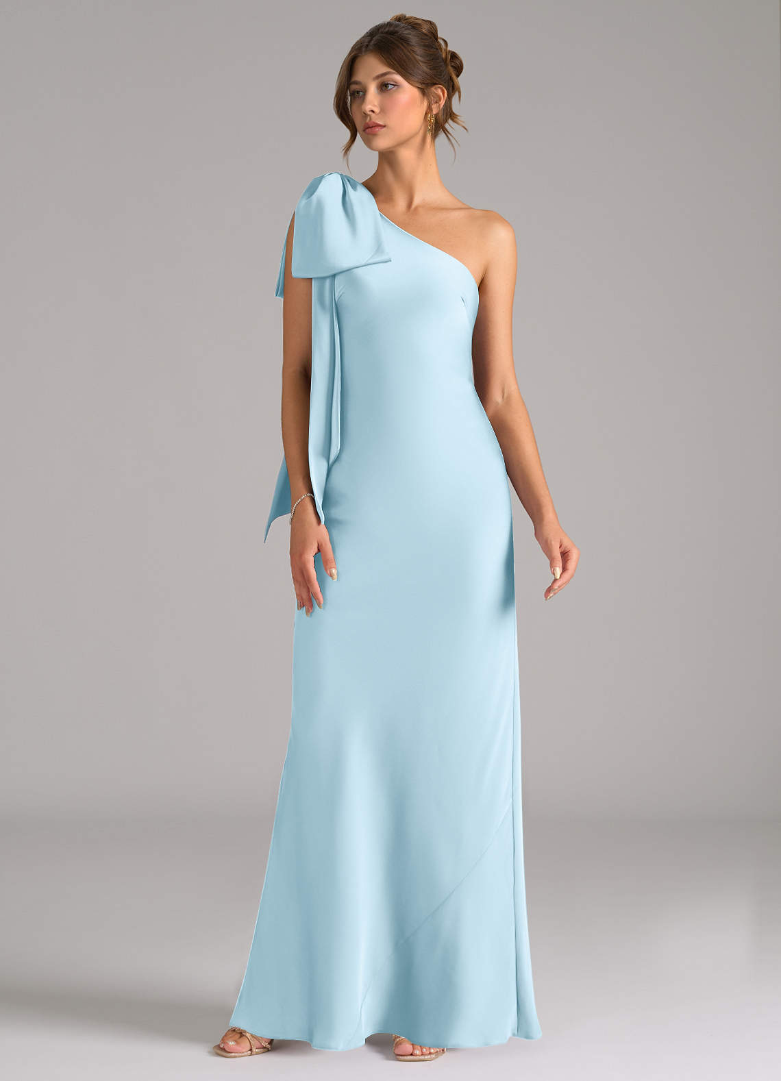 cashmere blue bridesmaid dress Faviana 11245 Cashmere Beaded Straight Satin Gown w/ Slit – Harriman  Clothing Co