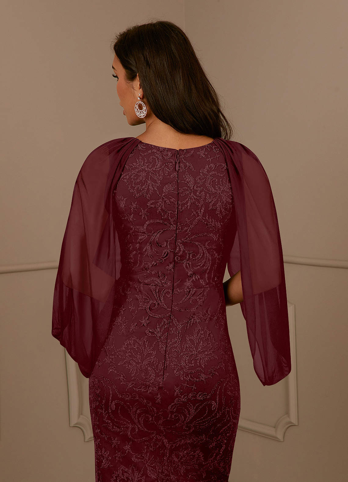 Azazie Mya Mother of the Bride Dresses Cabernet Sheath Scoop lace Lace Dress image4