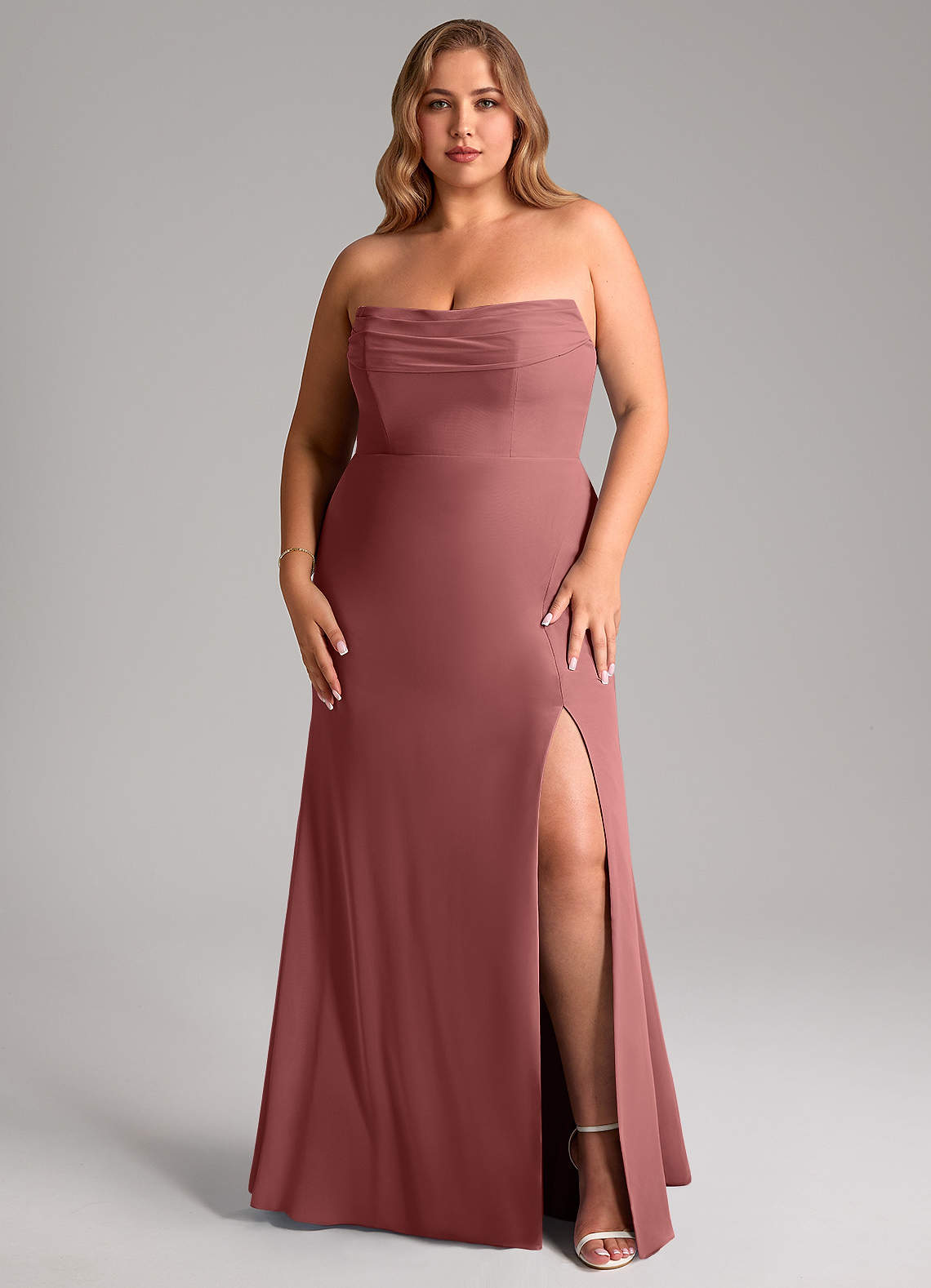 Azazie Saige Bridesmaid Dresses Amethyst A-Line Off the Shoulder Chiffon Convertible Dress image15
