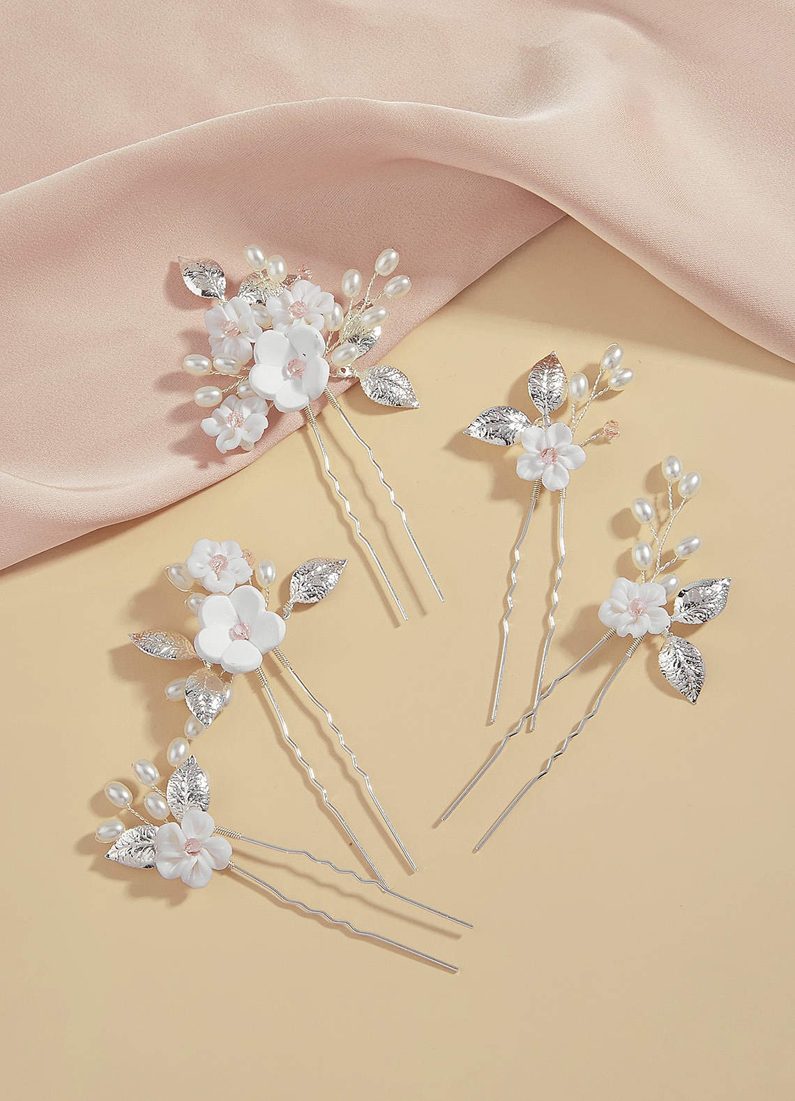 front Winter Flower Pearl Pins