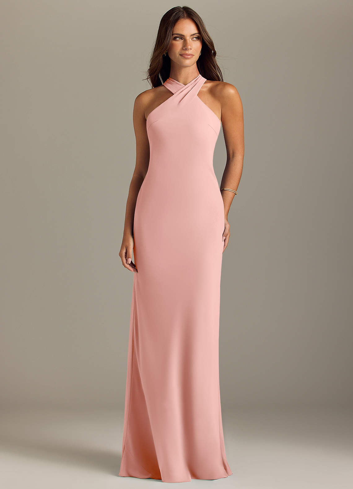 Azazie Doretta Bridesmaid Dresses Rosette Mermaid Pleated Chiffon Dress image1