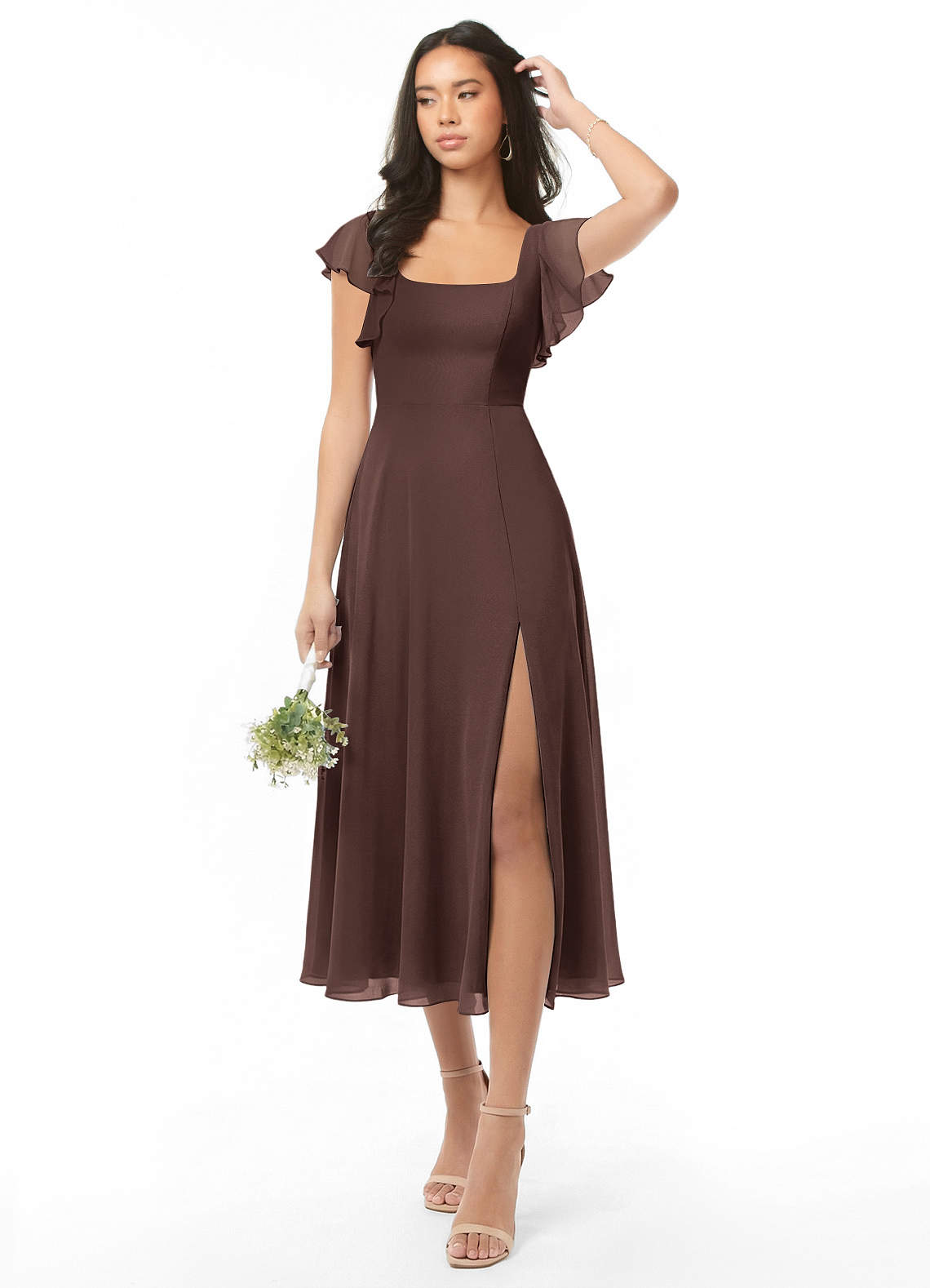 tea length chiffon bridesmaid dresses A-Line Lace Chiffon Tea Length Wedding Dress Off the Shoulder Bridal Shower Dress COCOMELODY CW3431, 15 Days / Ivory / US4-UK6-EUR34