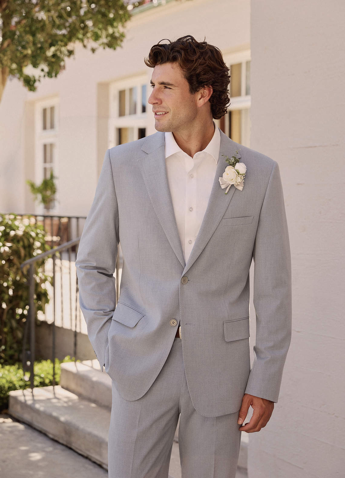 front Savile Gris Costume en laine mélangée