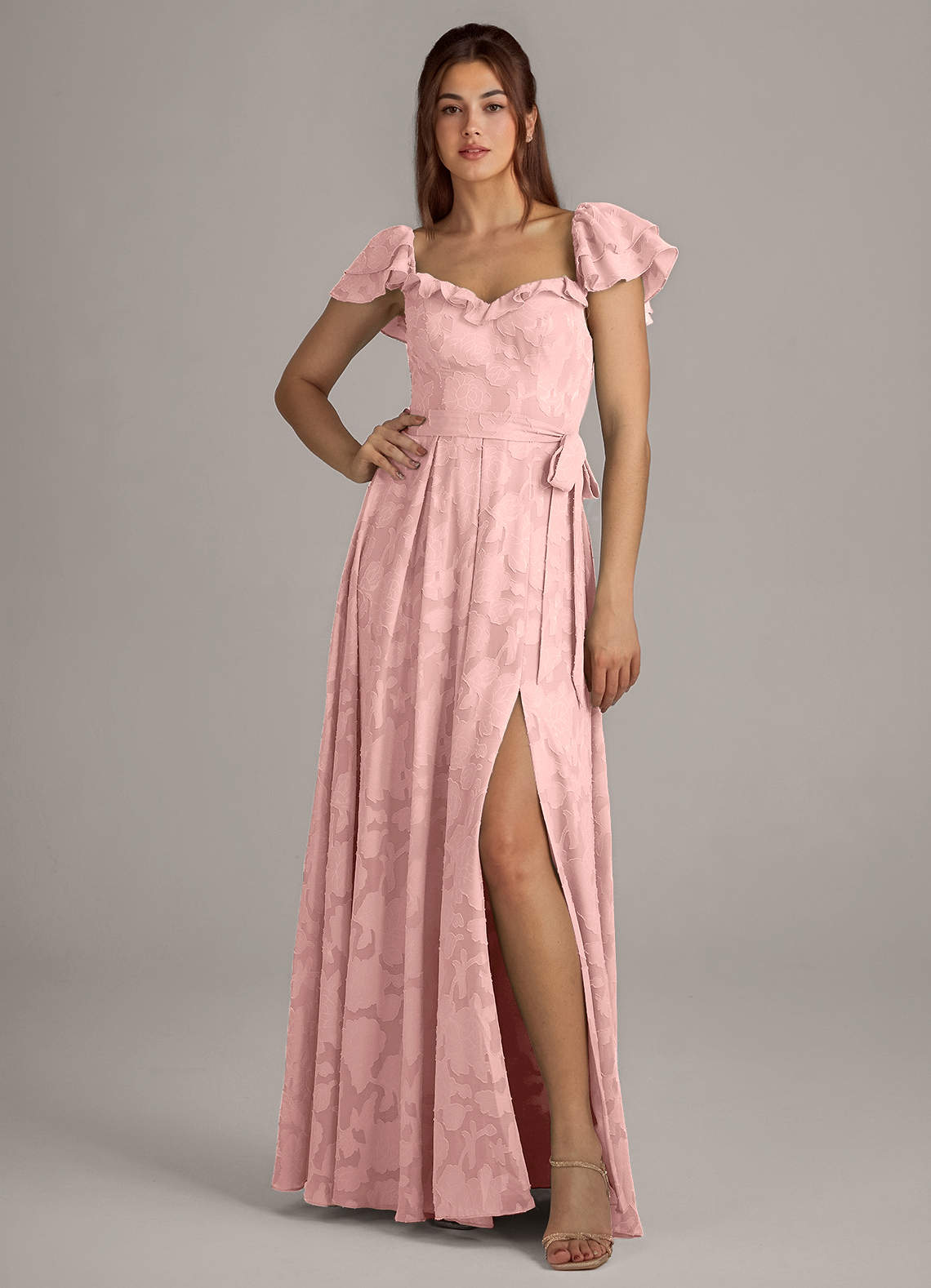pink corset bridesmaid dresses Azazie Aricella