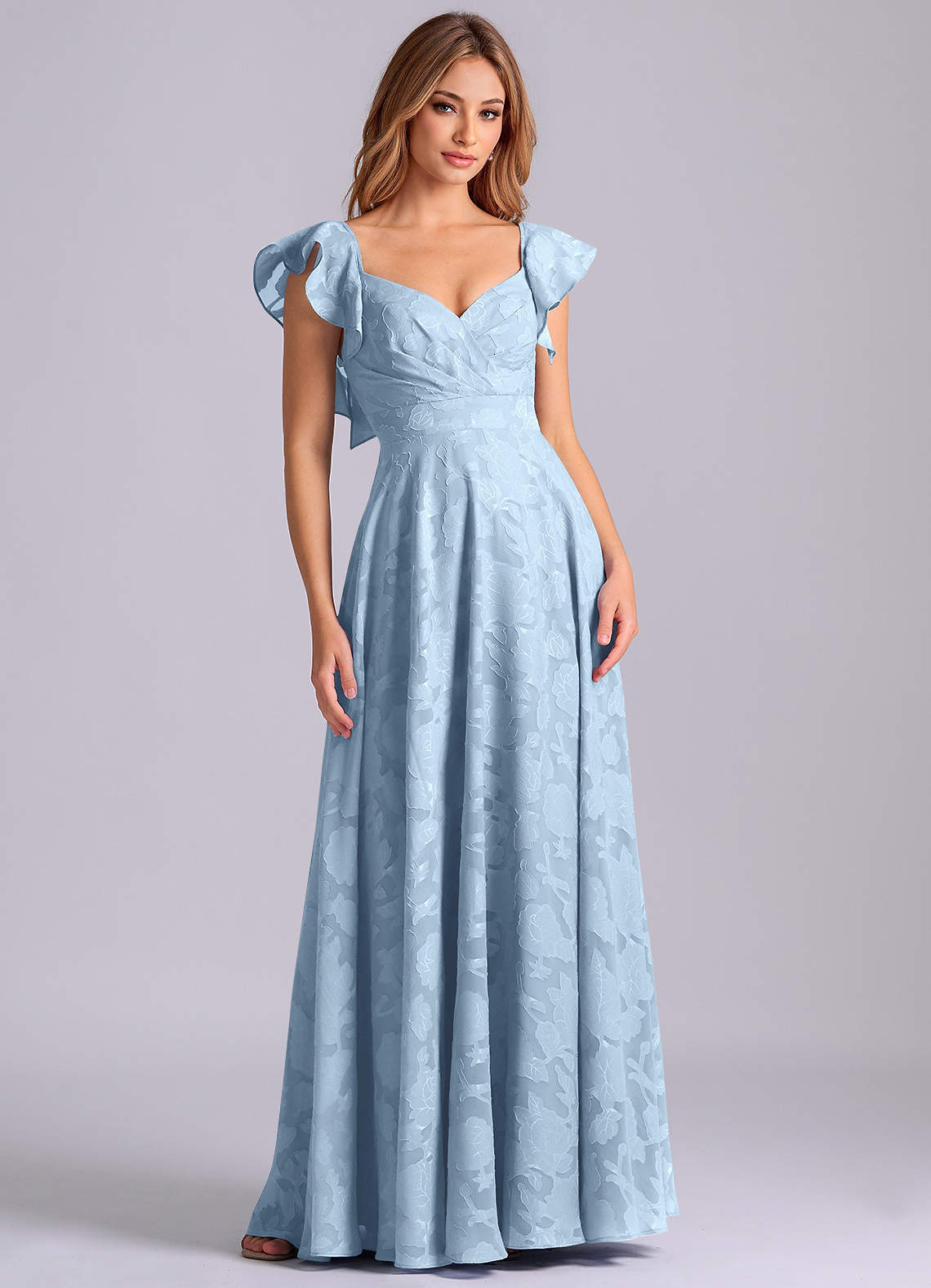 blue floral burnout dress Azazie Leilani DPOIS Women Glitter Rhinestone Why Its Special:lightweight Hand Wash Cold Color:MARINE OMBRE Wrap dress
