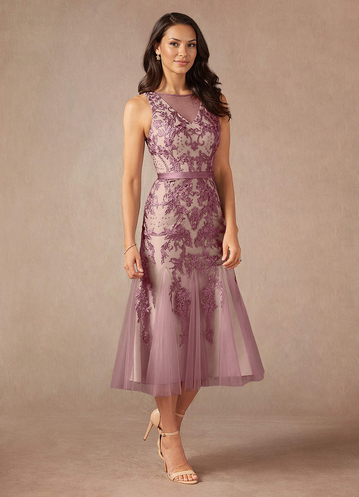 Azazie Herrin Vintage Mauve Champagne Mermaid Lace Dress | Azazie Azazie Herrin Vintage Mauve Champagne Mermaid Lace Dress | Azazie