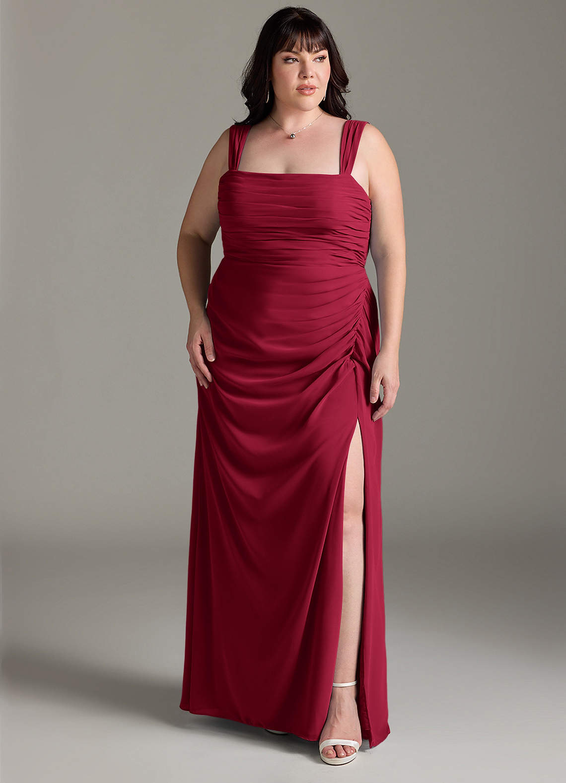 Azazie Jesaphine Burgundy Chiffon Bridesmaid Dresses | Azazie